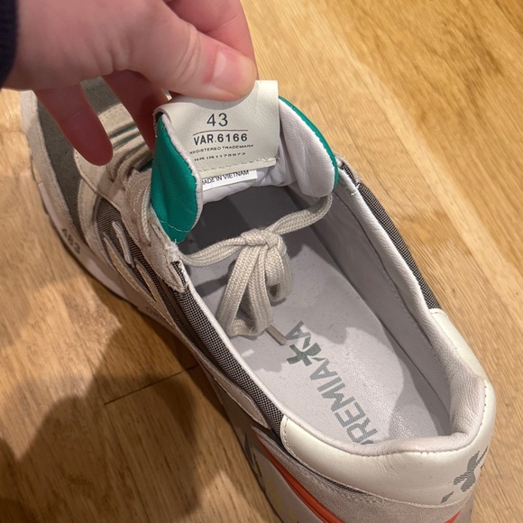 Premiata Gray and Cream Sneakers with Orange Detail 
BRAND NEW - Picture 5 of 5